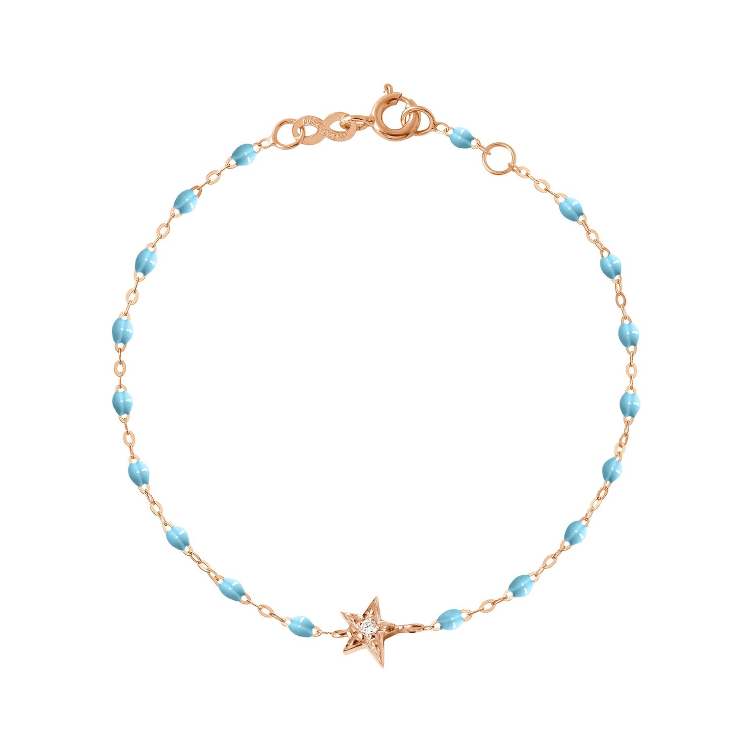 Gigi Clozeau turquoise blue madone diamond and rose gold bracelet