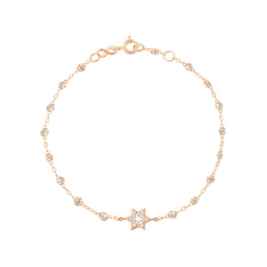 Gigi Clozeau - Star of David Classic Gigi Sparkle diamond bracelet, Rose Gold, 6.7"