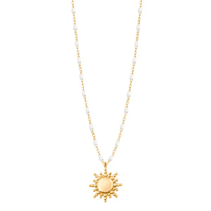 Gigi Clozeau - Sun Classic Gigi White necklace, Yellow Gold, 16.5"