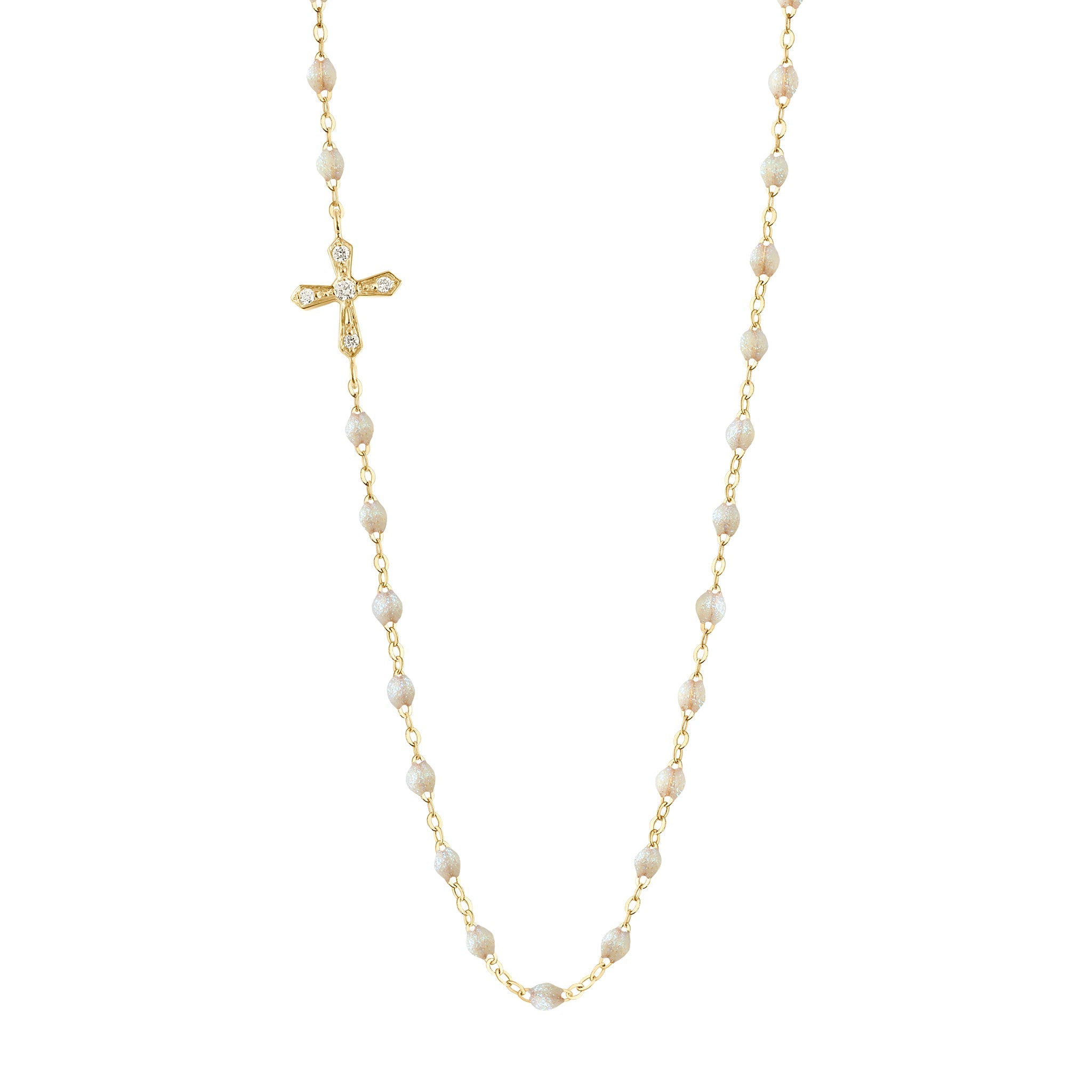 Gigi Supreme Classic 10 Diamond Necklace, Opal, Yellow Gold, 23.6