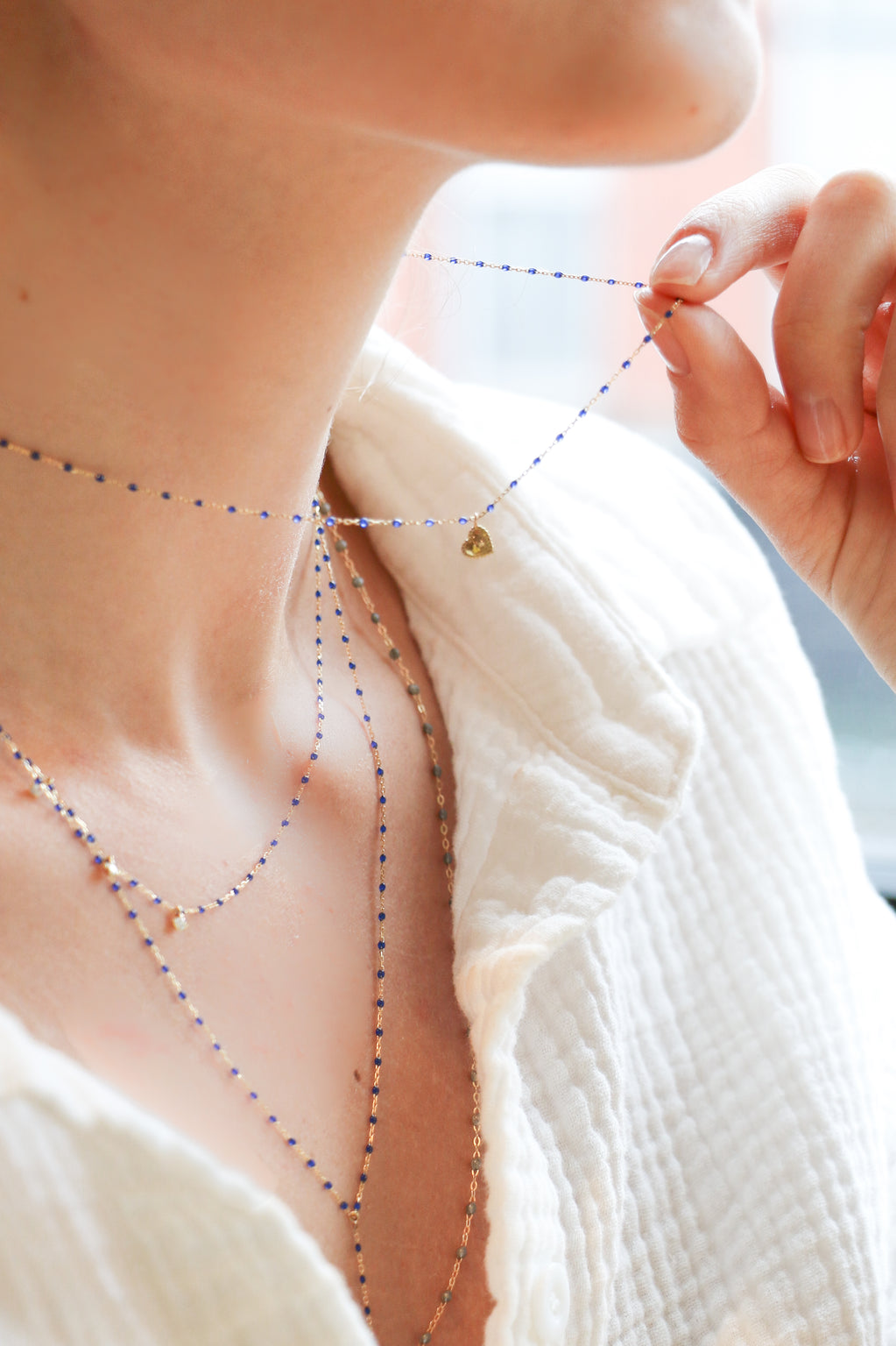 Lucky Heart Mini Gigi Lapis necklace, Rose Gold, 15.7